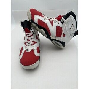 Preowned Nike Men’s Jordan 6 Retro Carmine Red White Sneakers 2014 Sz 10 US
